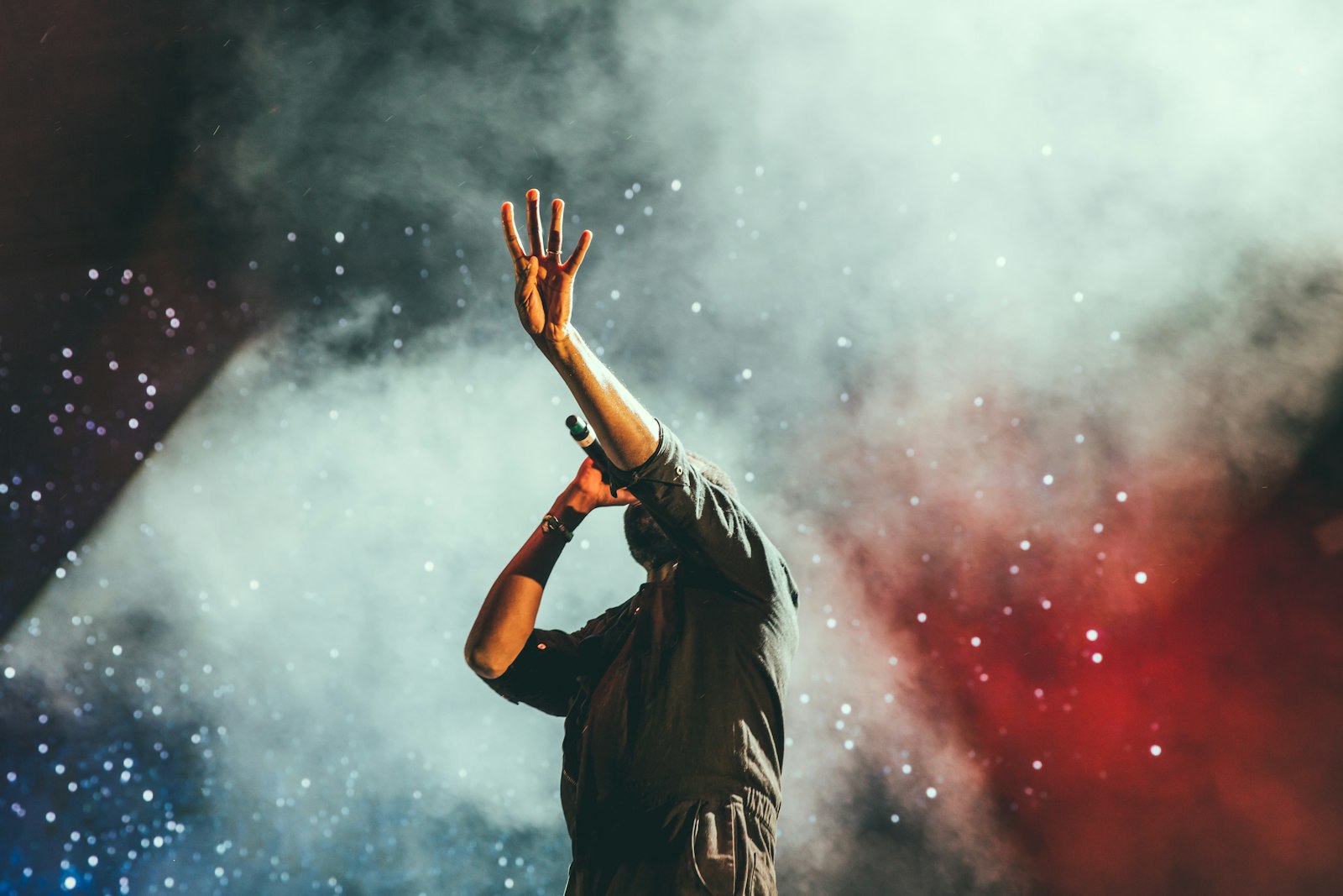 A singer performing on stage